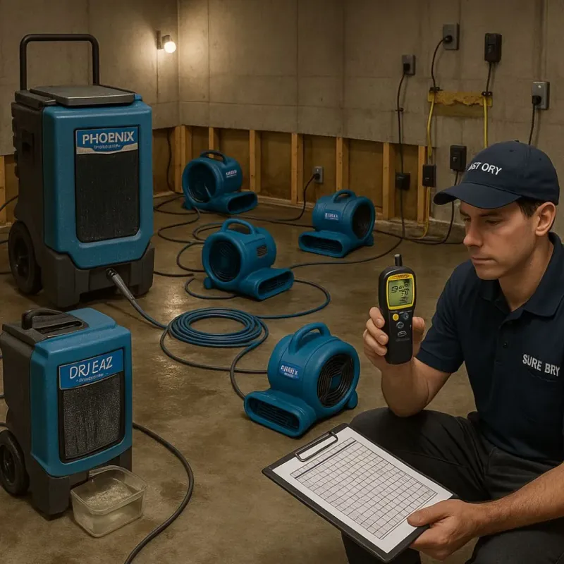 Structural Drying and Dehumidification process in Fleming Island, FL